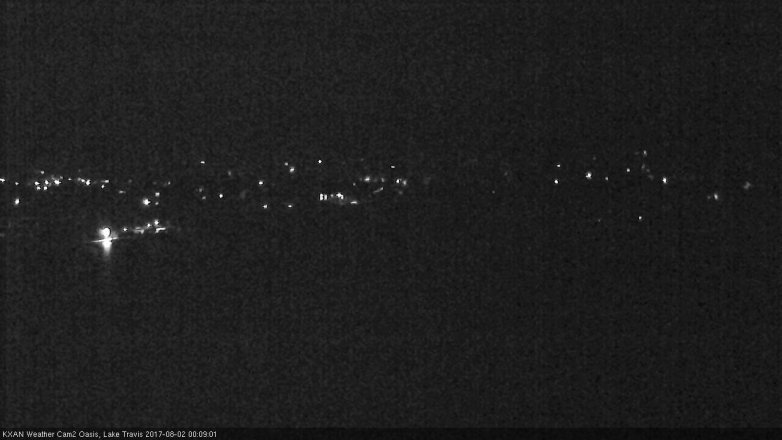 Lake Travis webcam, August 1, 2017 11:25 PM CT