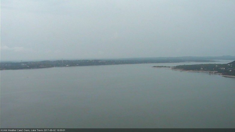 Lake Travis webcam, August 2, 2017 9:30 AM CT
