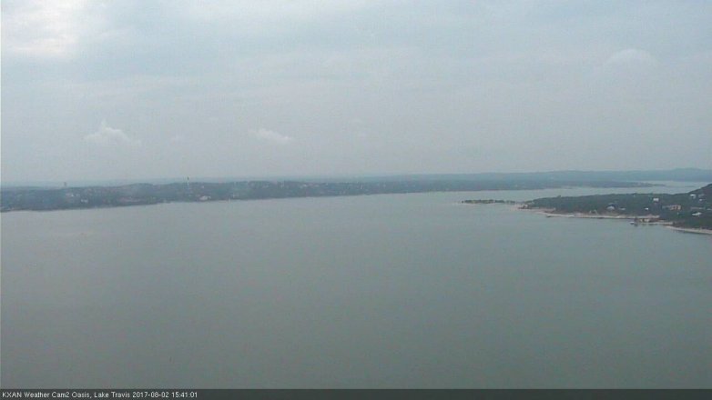 Lake Travis webcam, August 2, 2017 3:10 PM CT