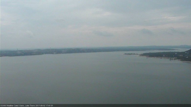 Lake Travis webcam, August 2, 2017 5:00 PM CT
