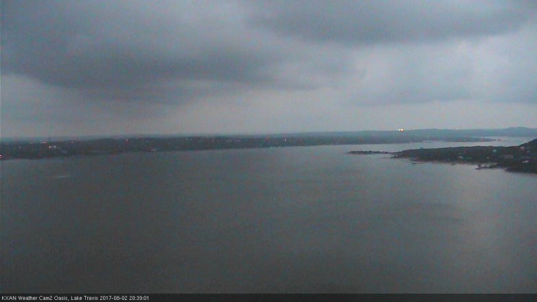 Lake Travis webcam, August 2, 2017 7:45 PM CT