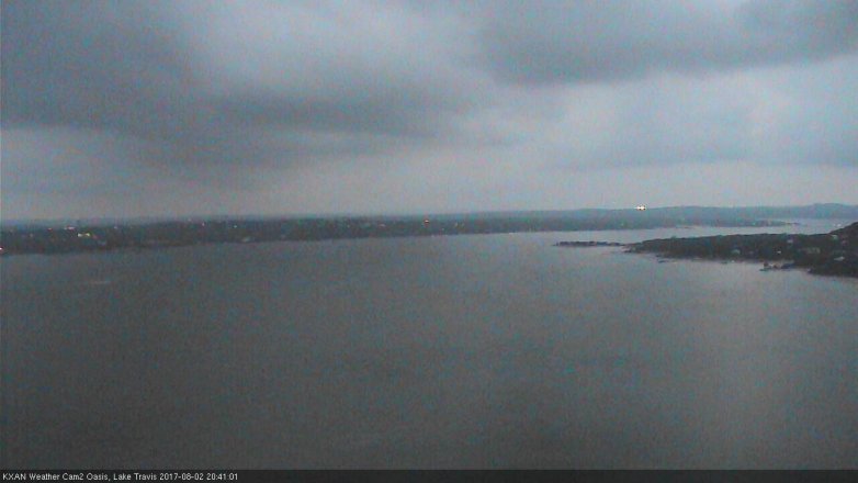Lake Travis webcam, August 2, 2017 7:50 PM CT