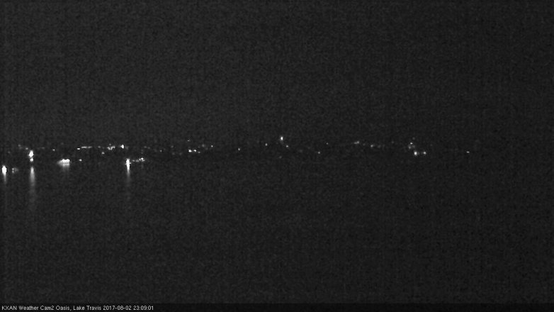 Lake Travis webcam, August 2, 2017 10:15 PM CT