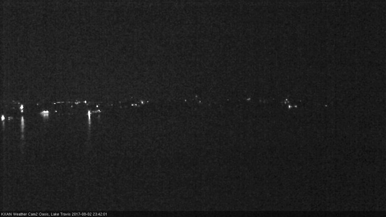 Lake Travis webcam, August 2, 2017 10:45 PM CT