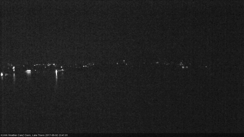 Lake Travis webcam, August 2, 2017 10:50 PM CT