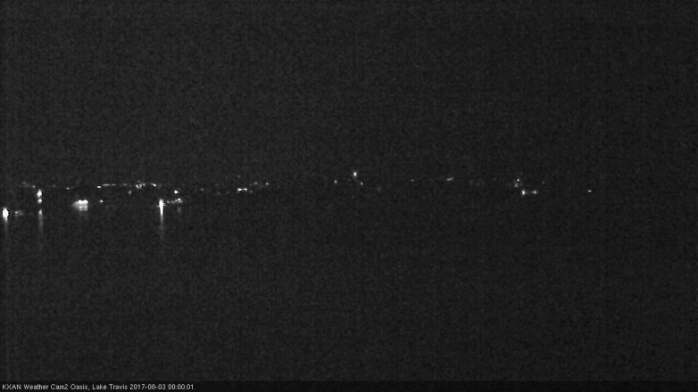 Lake Travis webcam, August 2, 2017 11:20 PM CT
