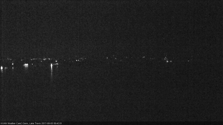 Lake Travis webcam, August 2, 2017 11:55 PM CT