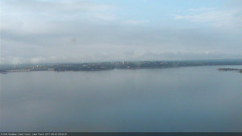 Lake Travis webcam, August 3, 2017 9:00 AM CT