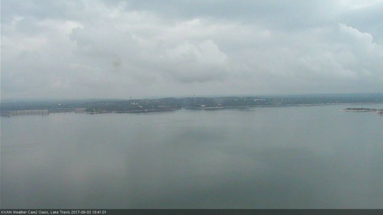 Lake Travis webcam, August 3, 2017 9:45 AM CT