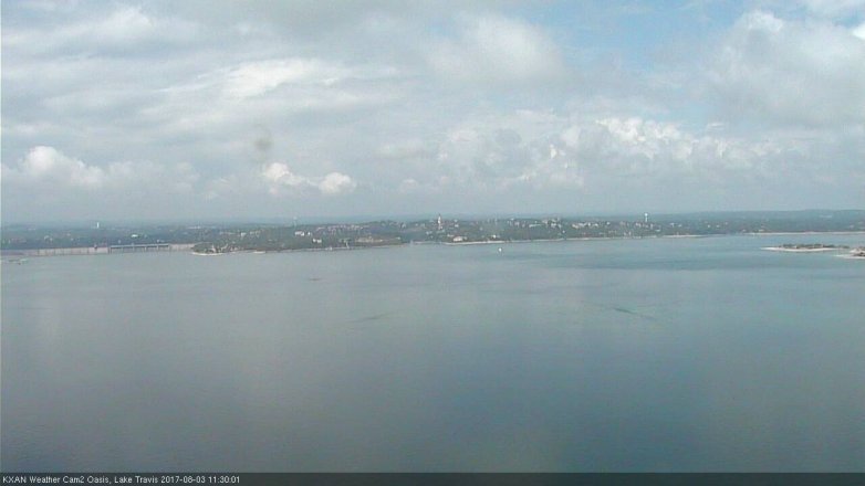 Lake Travis webcam, August 3, 2017 10:45 AM CT