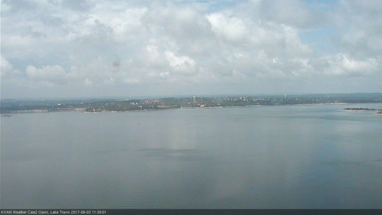 Lake Travis webcam, August 3, 2017 10:55 AM CT