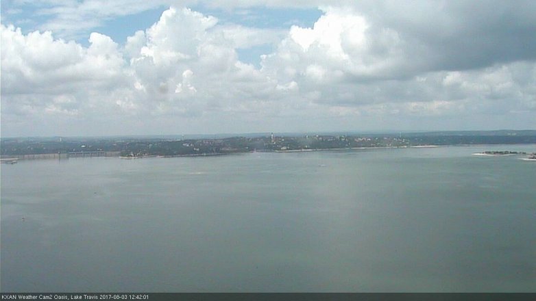 Lake Travis webcam, August 3, 2017 12:10 PM CT