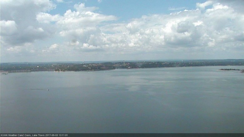 Lake Travis webcam, August 3, 2017 12:20 PM CT