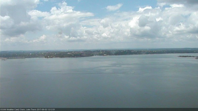 Lake Travis webcam, August 3, 2017 12:30 PM CT