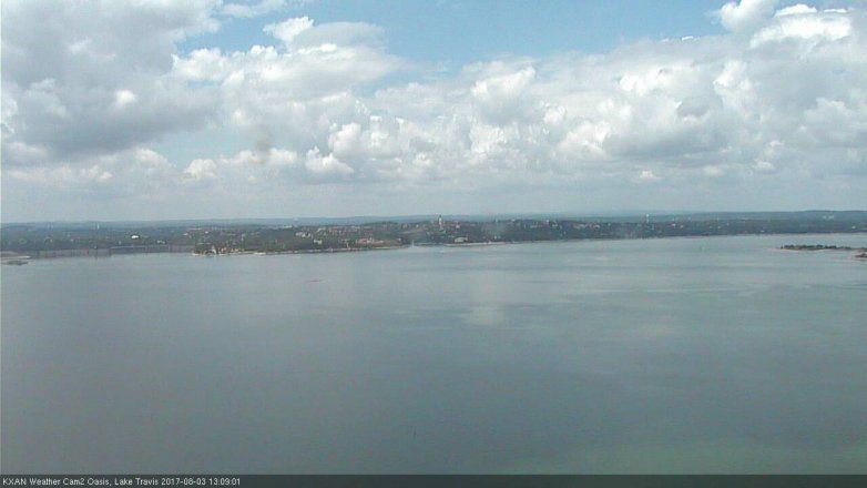 Lake Travis webcam, August 3, 2017 12:35 PM CT