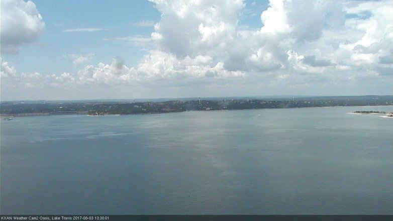 Lake Travis webcam, August 3, 2017 12:50 PM CT