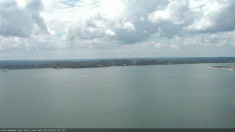 Lake Travis webcam, August 3, 2017 1:25 PM CT