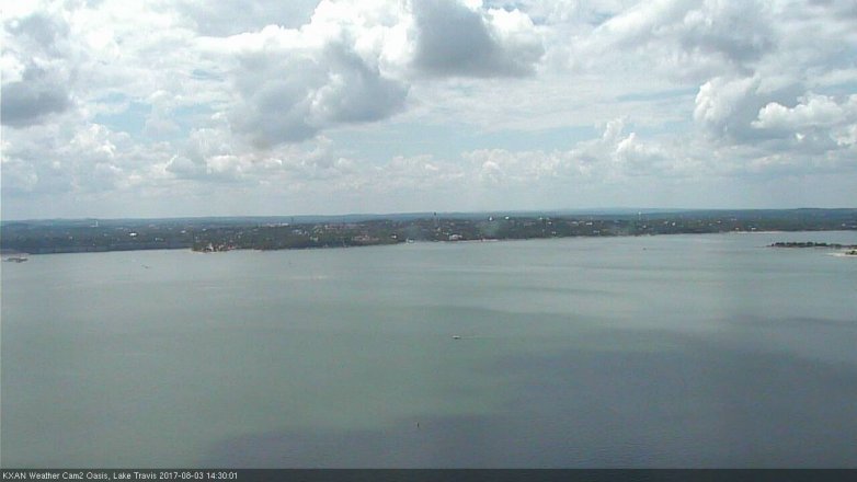 Lake Travis webcam, August 3, 2017 1:35 PM CT