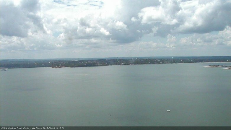 Lake Travis webcam, August 3, 2017 1:40 PM CT