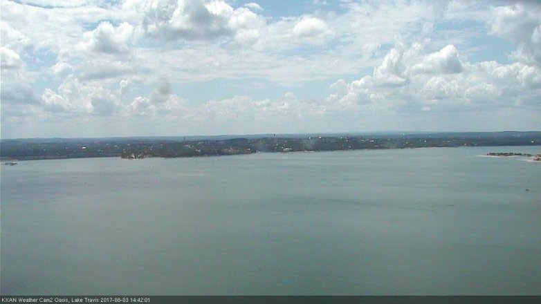 Lake Travis webcam, August 3, 2017 2:00 PM CT