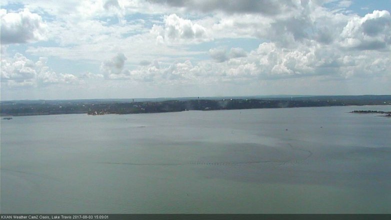 Lake Travis webcam, August 3, 2017 2:15 PM CT