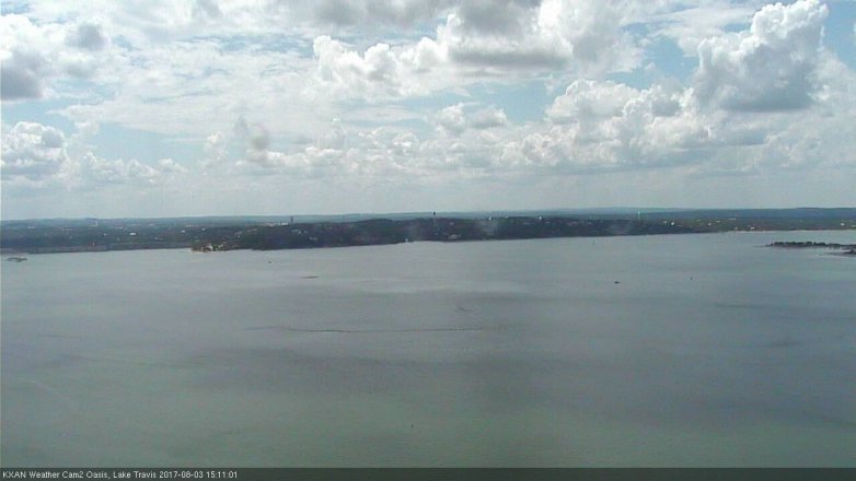 Lake Travis webcam, August 3, 2017 2:20 PM CT