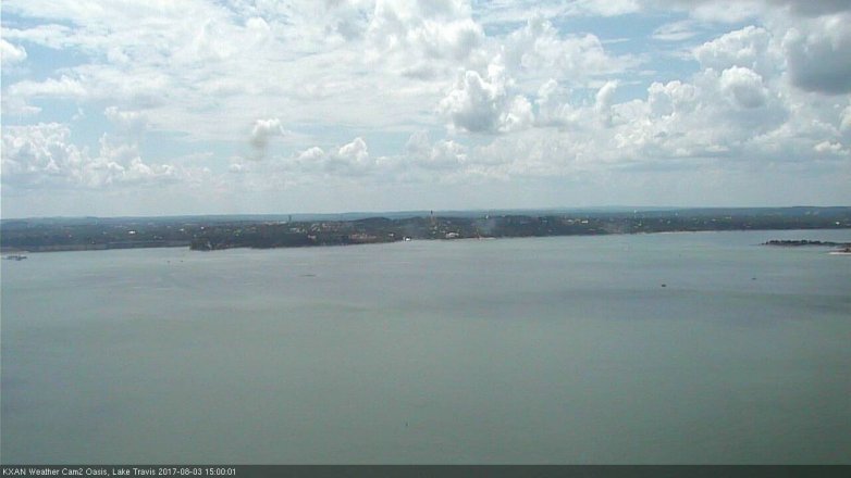 Lake Travis webcam, August 3, 2017 2:30 PM CT