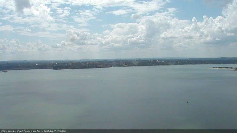 Lake Travis webcam, August 3, 2017 2:50 PM CT