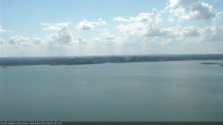 Lake Travis webcam, August 3, 2017 3:35 PM CT