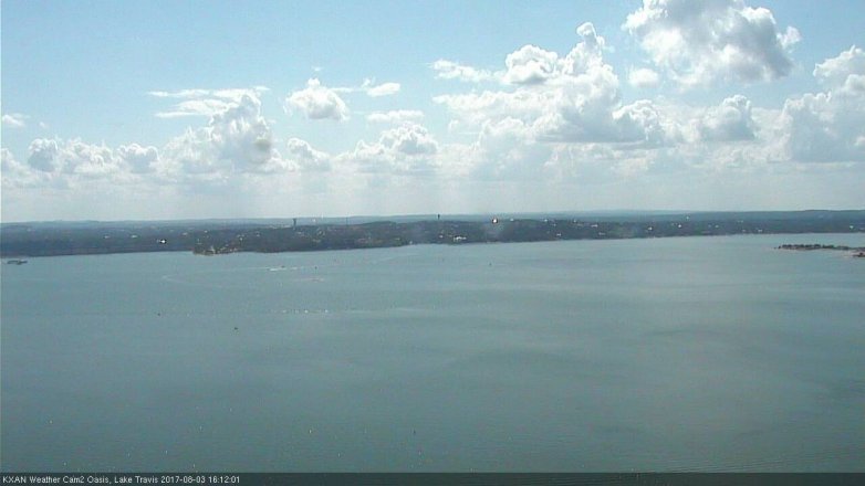 Lake Travis webcam, August 3, 2017 3:40 PM CT