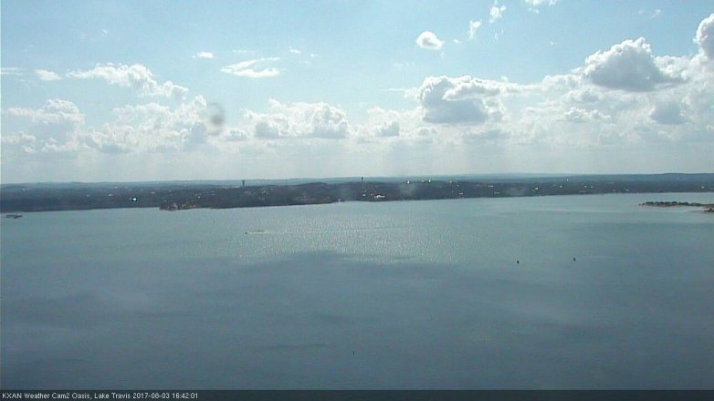 Lake Travis webcam, August 3, 2017 4:00 PM CT