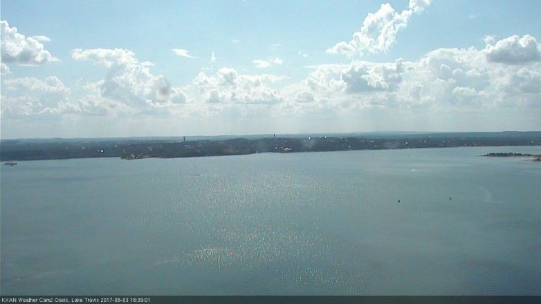 Lake Travis webcam, August 3, 2017 4:10 PM CT