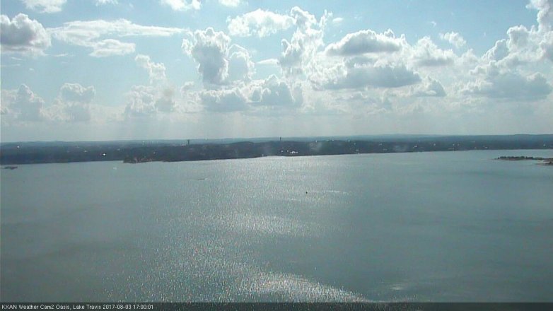 Lake Travis webcam, August 3, 2017 4:20 PM CT