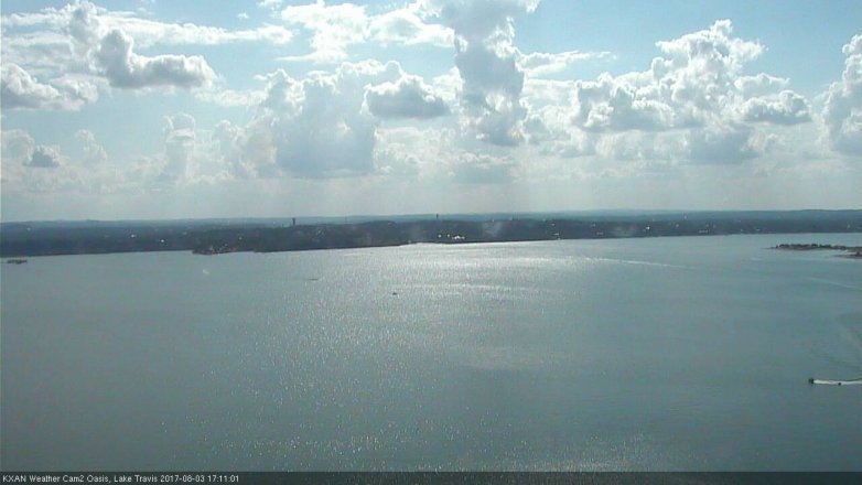 Lake Travis webcam, August 3, 2017 4:25 PM CT