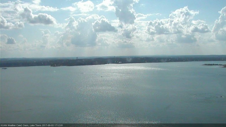 Lake Travis webcam, August 3, 2017 4:40 PM CT