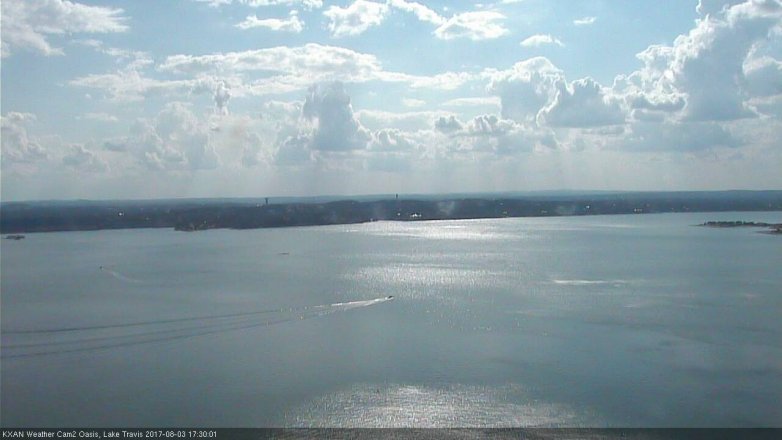 Lake Travis webcam, August 3, 2017 4:55 PM CT