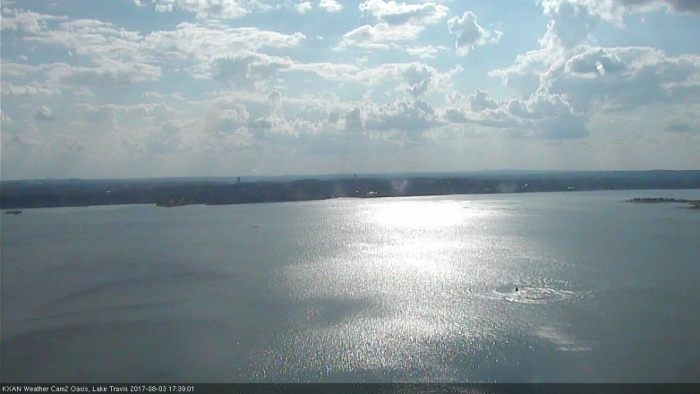 Lake Travis webcam, August 3, 2017 5:00 PM CT