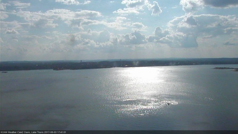 Lake Travis webcam, August 3, 2017 5:10 PM CT