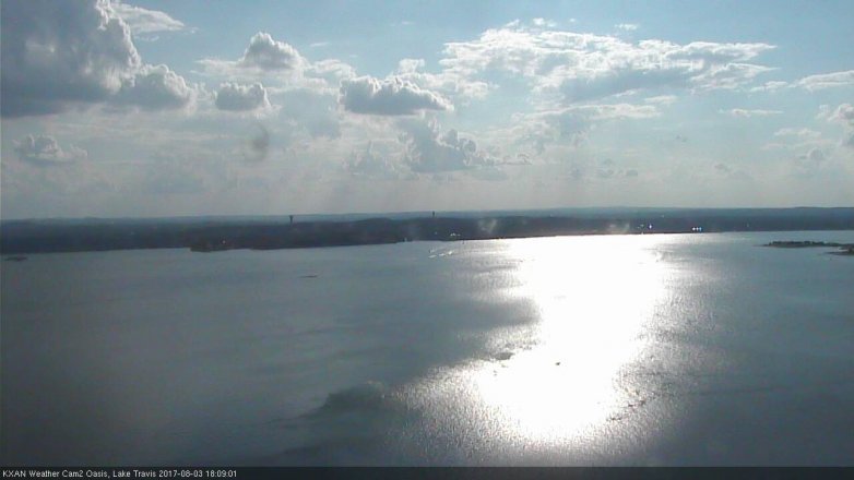 Lake Travis webcam, August 3, 2017 5:30 PM CT