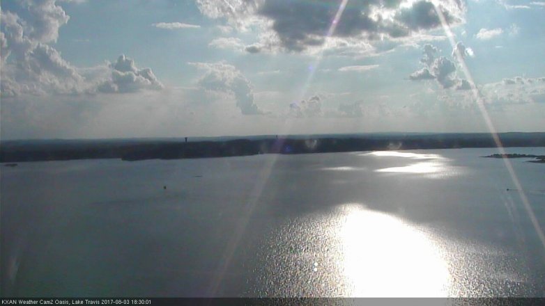 Lake Travis webcam, August 3, 2017 5:35 PM CT