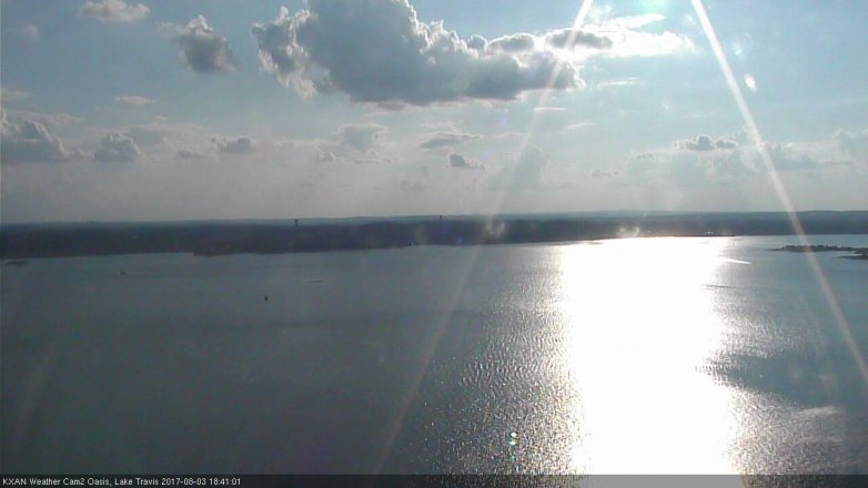 Lake Travis webcam, August 3, 2017 6:00 PM CT