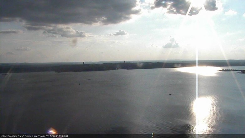 Lake Travis webcam, August 3, 2017 6:20 PM CT