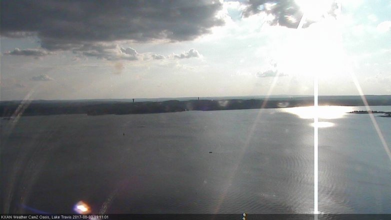 Lake Travis webcam, August 3, 2017 6:25 PM CT