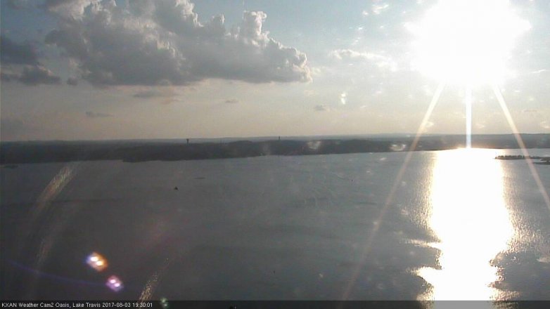 Lake Travis webcam, August 3, 2017 6:35 PM CT