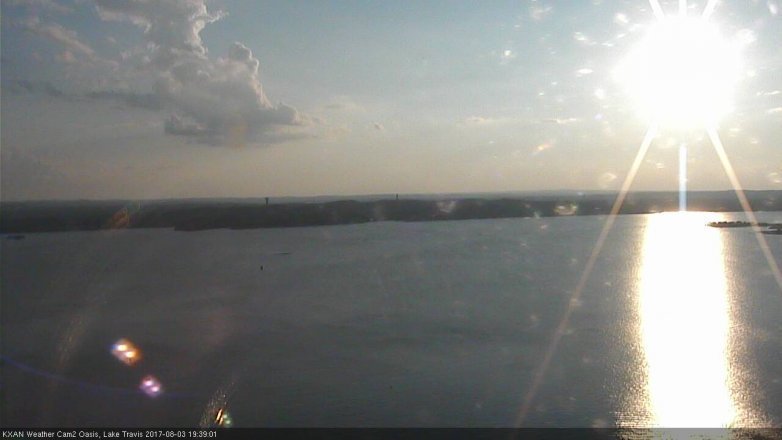 Lake Travis webcam, August 3, 2017 7:00 PM CT