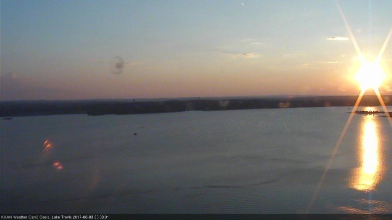 Lake Travis webcam, August 3, 2017 7:20 PM CT