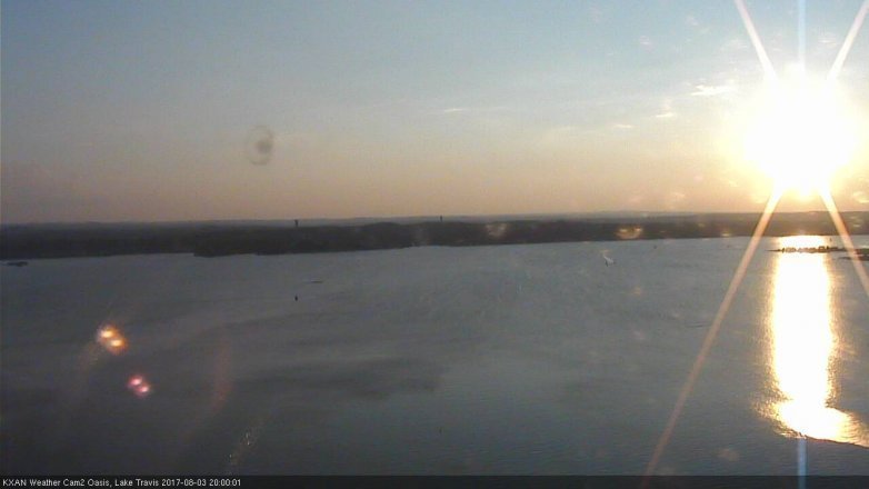 Lake Travis webcam, August 3, 2017 7:25 PM CT
