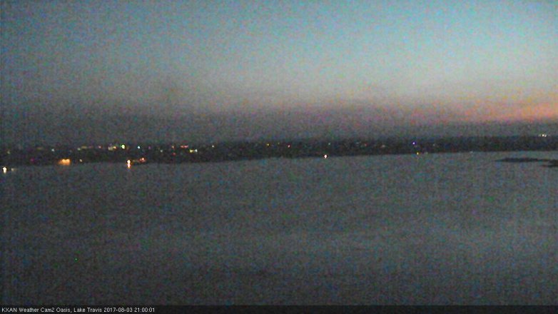 Lake Travis webcam, August 3, 2017 8:25 PM CT