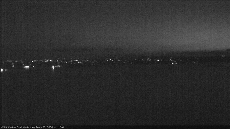 Lake Travis webcam, August 3, 2017 8:30 PM CT