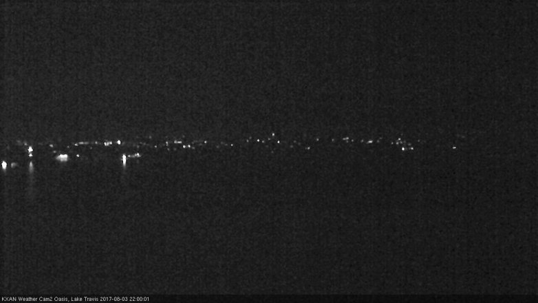Lake Travis webcam, August 3, 2017 9:20 PM CT